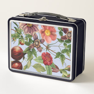 Botanical vintage design metal lunch box