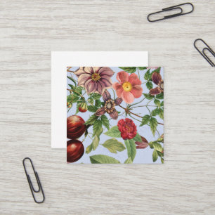 Botanical vintage design square business card