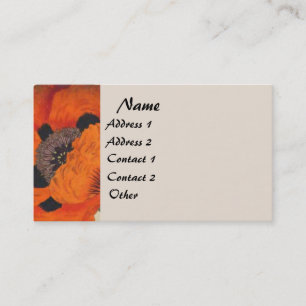 Botanical Vintage Poppy Floral Business Card