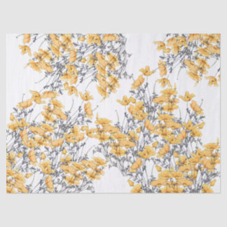 Botanical Vintage Poppy Flowers Tissue Paper