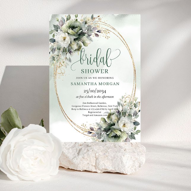Botanical Watercolor Bridal Shower Invitation (Botanical Watercolor Bridal Shower Invitation)