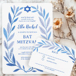 Botanical Watercolor CUSTOM Bar Bat Mitzvah RSVP Enclosure Card<br><div class="desc">Perfect enclosure card to announce a bat mitzvah, bar mitzvah or other Jewish celebration! Hand drawn delicate leaf trame art for you! FULLY CUSTOMIZABLE! Click on “Personalise” above to edit the text. Click "edit using design tool" to adjust the fonts, colours and placements. Delete the back side design if you...</div>