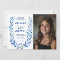 Botanical Watercolor CUSTOM PHOTO Bat Bar Mitzvah