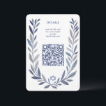 Botanical Watercolor CUSTOM QR Bar Bat Mitzvah Enclosure Card<br><div class="desc">Perfect ENCLOSURE card to announce a bat mitzvah, bar mitzvah or other Jewish celebration! Hand drawn delicate leaf trame art for you! FULLY CUSTOMIZABLE! Click on “Personalize” above to edit the text and add your link to the QR code. Click "edit using design tool" to adjust the fonts, colors and...</div>