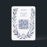 Botanical Watercolor CUSTOM QR Bar Bat Mitzvah Enclosure Card<br><div class="desc">Perfect ENCLOSURE card to announce a bat mitzvah, bar mitzvah or other Jewish celebration! Hand drawn delicate leaf trame art for you! FULLY CUSTOMIZABLE! Click on “Personalize” above to edit the text and add your link to the QR code. Click "edit using design tool" to adjust the fonts, colors and...</div>