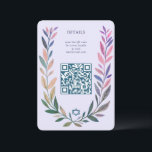 Botanical Watercolor CUSTOM QR Bar Bat Mitzvah Enclosure Card<br><div class="desc">Perfect ENCLOSURE card to announce a bat mitzvah, bar mitzvah or other Jewish celebration! Hand drawn delicate leaf trame art for you! FULLY CUSTOMIZABLE! Click on “Personalize” above to edit the text and add your link to the QR code. Click "edit using design tool" to adjust the fonts, colors and...</div>