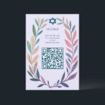 Botanical Watercolor CUSTOM QR Bar Bat Mitzvah Enclosure Card<br><div class="desc">Perfect ENCLOSURE card to announce a bat mitzvah, bar mitzvah or other Jewish celebration! Hand drawn delicate leaf trame art for you! FULLY CUSTOMIZABLE! Click on “Personalize” above to edit the text and add your link to the QR code. Click "edit using design tool" to adjust the fonts, colors and...</div>