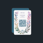 Botanical Watercolor CUSTOM QR Bar Bat Mitzvah Enclosure Card<br><div class="desc">Perfect ENCLOSURE card to announce a bat mitzvah, bar mitzvah or other Jewish celebration! Hand drawn delicate leaf trame art for you! FULLY CUSTOMIZABLE! Click on “Personalize” above to edit the text and add your link to the QR code. Click "edit using design tool" to adjust the fonts, colors and...</div>