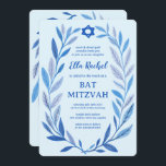 Botanical Watercolor CUSTOM QR Bar Bat Mitzvah Invitation<br><div class="desc">Perfect card to announce a bat mitzvah, bar mitzvah or other Jewish celebration! Hand drawn delicate leaf trame art for you! FULLY CUSTOMIZABLE! Click on “Personalise” above to edit the text and add your link to the QR code. Click "edit using design tool" to adjust the fonts, colours and placements....</div>