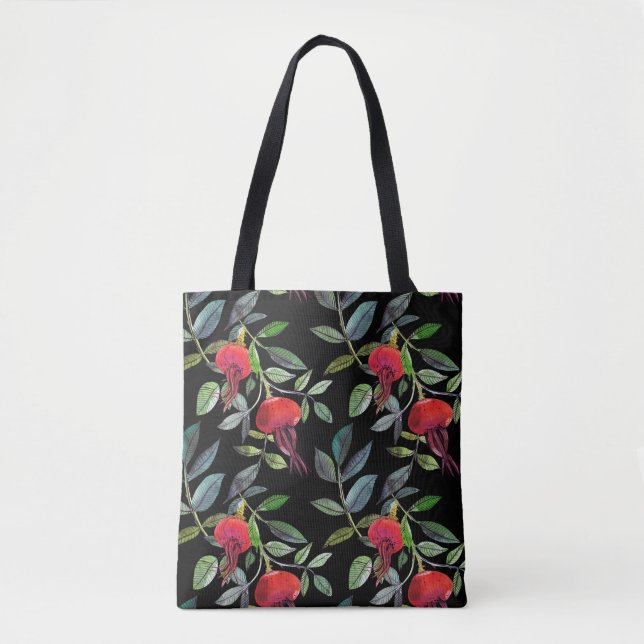 Botanical watercolor drawing dogrose pattern. Brig Tote Bag (Front)
