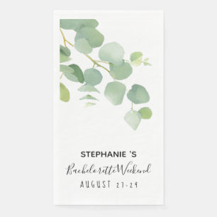 Botanical Watercolor Eucalyptus Bachelorette    Napkin