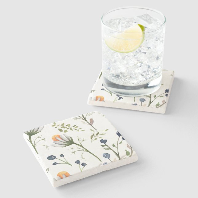 Botanical Watercolor Floral Coasters (Side)