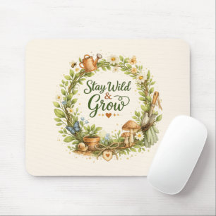 Botanical Watercolor Floral Wreath Inspirational Mouse Pad