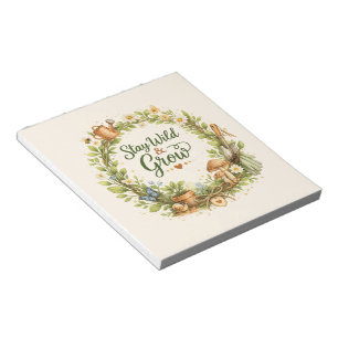 Botanical Watercolor Floral Wreath Inspirational Notepad