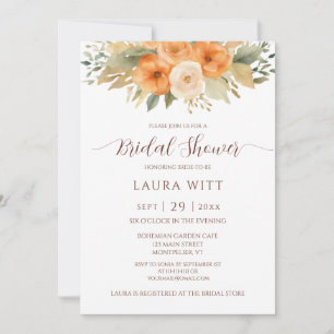 Botanical Watercolor Flowers Chic Bridal Shower Invitation