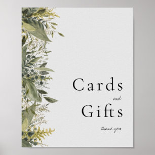 Botanical Watercolor Greenery Cards and Gifts Sign