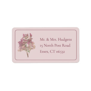 Botanical Watercolor Hydrangea return Label