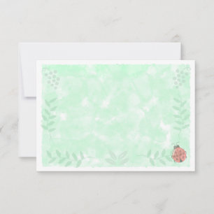 Botanical Watercolor Ladybug Blank Card