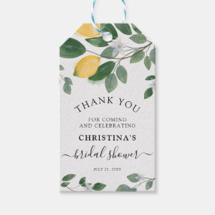 Botanical Watercolor Lemon & Greenery Thank You Gift Tags