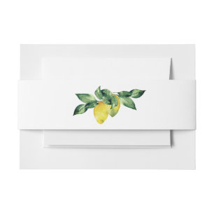 Botanical Watercolor Lemon Wedding Invitation Invitation Belly Band