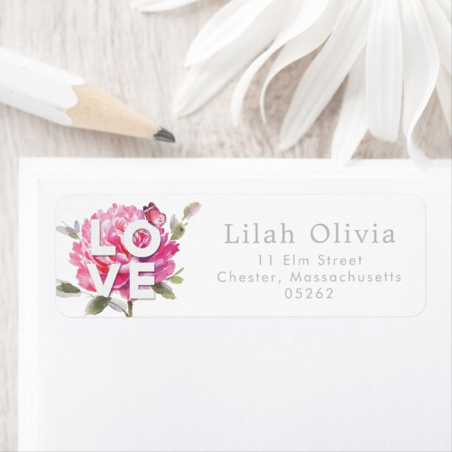 Botanical Watercolor Love Script Personalised (Insitu)