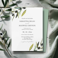 Botanical Watercolor Olive Branch Wedding