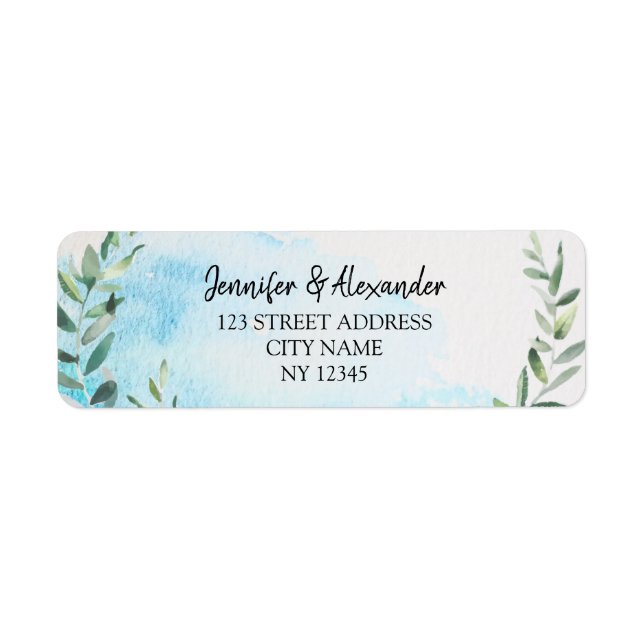 Botanical Watercolor olive leaves rustic wedding L (Front)