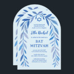 Botanical Watercolor QR Code Bar Bat Mitzvah Arch Invitation<br><div class="desc">Perfect card to announce a bat mitzvah, bar mitzvah or other Jewish celebration! Hand drawn delicate leaf trame art for you! FULLY CUSTOMIZABLE! Click on “Personalise” above to edit the text and add your link to the QR code. Click "edit using design tool" to adjust the fonts, colours and placements....</div>