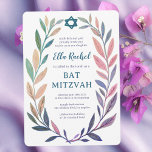 Botanical Watercolor Star of David Bar Bat Mitzvah Invitation<br><div class="desc">Perfect card to announce a bat mitzvah, bar mitzvah or other Jewish celebration! Hand drawn delicate leaf trame art for you! FULLY CUSTOMIZABLE! Click on “Personalize” above to edit the text. Click "edit using design tool" to adjust the fonts, colors and placements and to add text to the back side...</div>