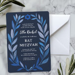 Botanical Watercolor Star of David Bar Bat Mitzvah Invitation<br><div class="desc">Perfect card to announce a bat mitzvah, bar mitzvah or other Jewish celebration! Hand drawn delicate leaf trame art for you! FULLY CUSTOMIZABLE! Click on “Personalise” above to edit the text. Click "edit using design tool" to adjust the fonts, colours and placements and to add text to the back side...</div>