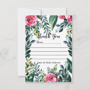 Botanical Watercolor Vintage Floral Thank You Card