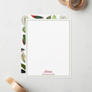 Botanical Watercolor Vintage Greenery Leaves Card