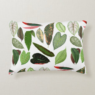 Botanical Watercolor Vintage Greenery Leaves Decorative Cushion