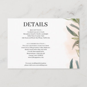 Botanical Watercolor Wedding Enclosure Card