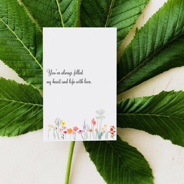 Botanical watercolor wildflowers mother day card (Creator Uploaded)