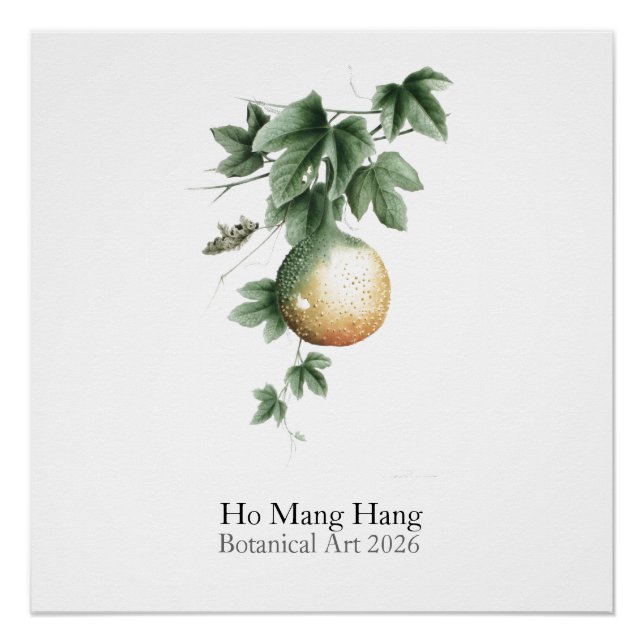 Botanical Watercolors Calendar 2026 Poster (Front)