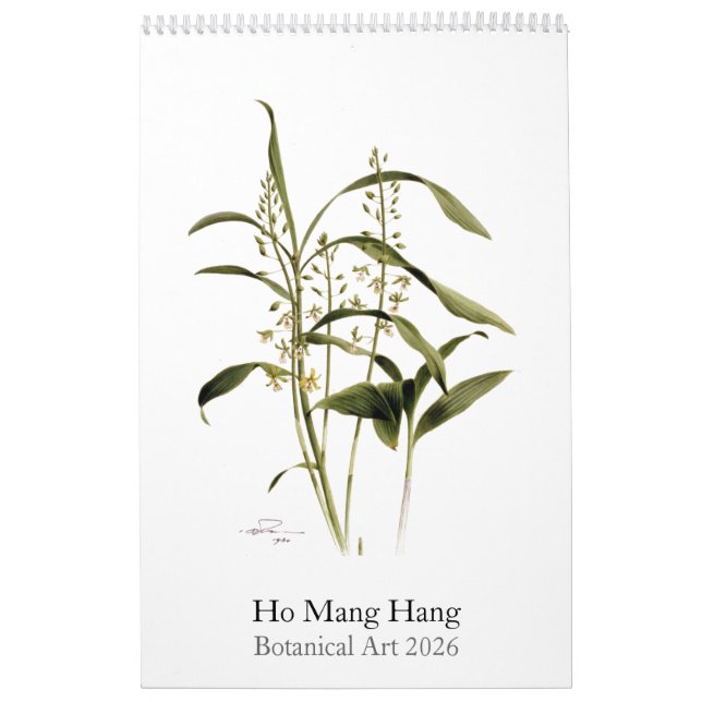 Botanical watercolors calendar Mang Hang Ho, 2026 (Cover)