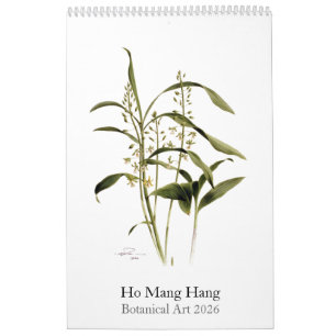 Botanical watercolors calendar Mang Hang Ho, 2026