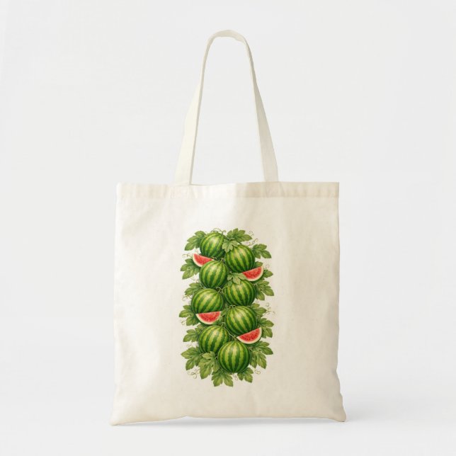 Botanical Watermelon Harvest Tote Bag (Front)