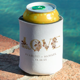 Botanical Wedding Can Cooler