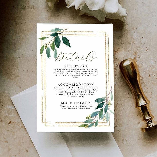 Botanical Wedding Details Enclosure Card (Creator Uploaded)