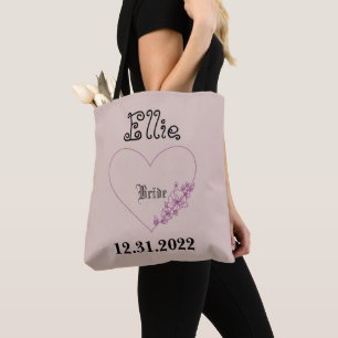 Botanical Wedding Heart Bridal Shower Gift Tote Bag