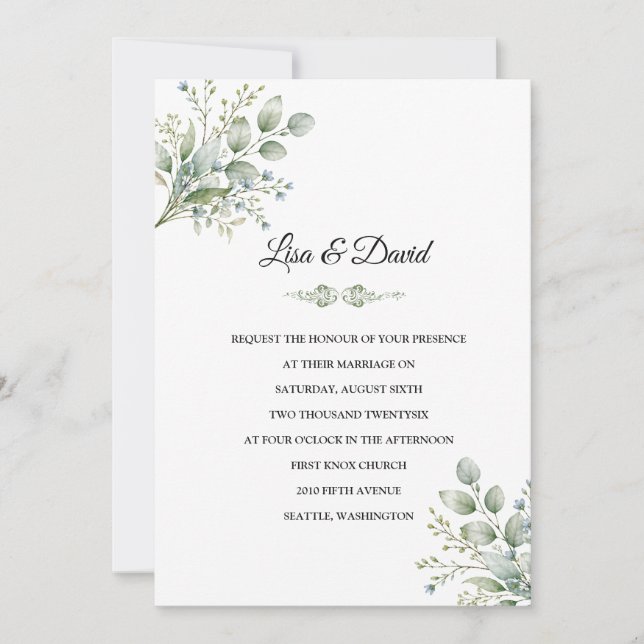 Botanical Wedding Invitation (Front)
