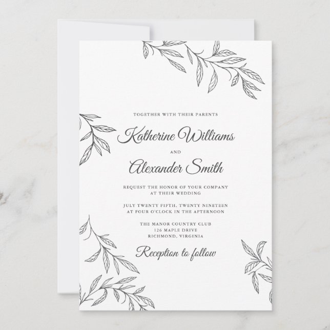 Botanical Wedding Invitation (Front)