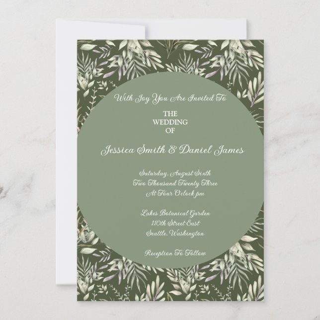 Botanical Wedding Invitation-Matte Invitation (Front)