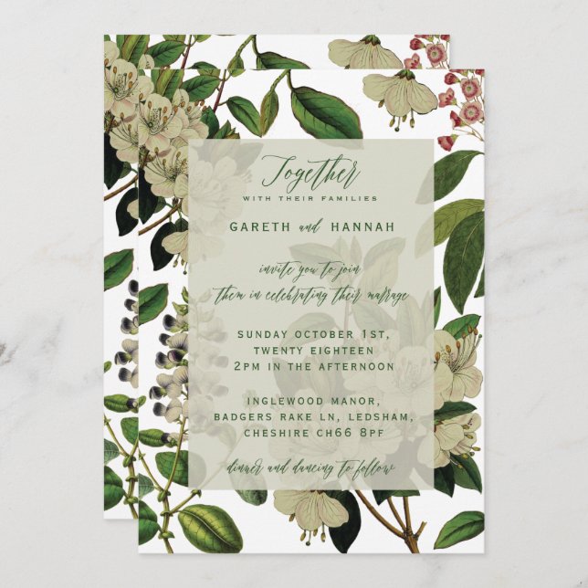 BOTANICAL WEDDING INVITES (Front/Back)