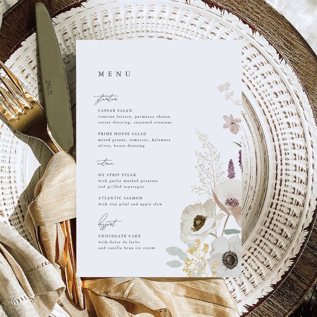 Botanical Wedding Menu Card (Creator Uploaded)