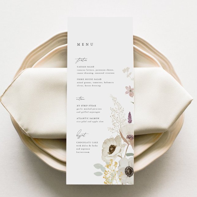 Botanical Wedding Menu Card (Creator Uploaded)