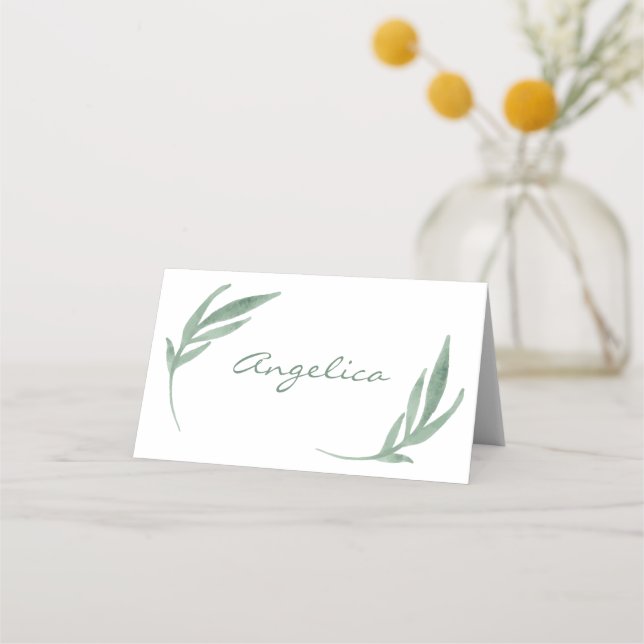 Botanical Wedding Name Place Card (Front)