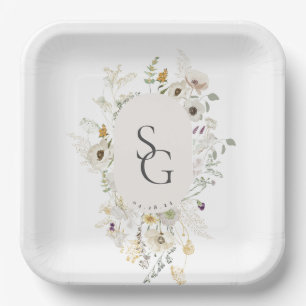 Botanical Wedding Paper Plates
